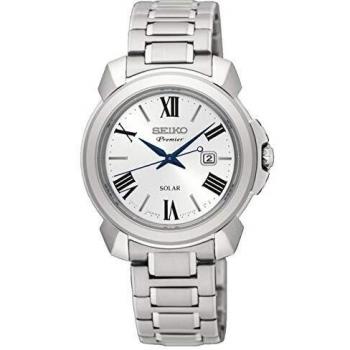 Seiko Womens Analogue Solar Powered Watch with Stainless Steel Strap SUT321P1