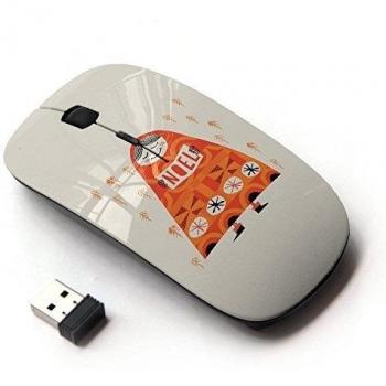ART-GEAR Ratón óptico 2.4G inalámbrico / Rain Deep Orange Russia Drawing