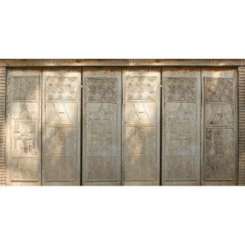 Adhesivo mural decorativo de cabecera Papúa, grabados antiguos, 83 cm x 160 cm