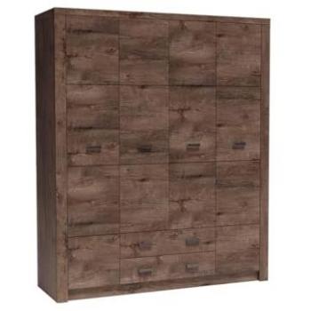Armario de Bisagras Stanton C116 en Fresno Oscuro, 178x214x58cm, con 5 Estantes