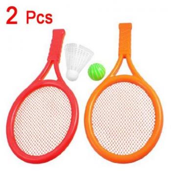 Dcolor Juguete Raqueta de Tenis Badminton Plastico Naranja Rojo para Ninos