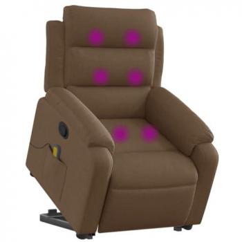 Silla de masaje reclinable de pie de tela marrón vidaXL con respaldo ajustable, sillón orejero, asiento para personas mayores
