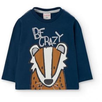Camiseta básica de algodón para bebé niño con dibujo frontal y manga larga - Boboli