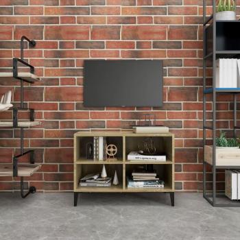 Mueble de TV con patas metal color roble Sonoma 69,5x30x50 cm