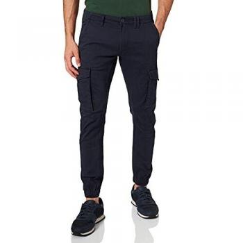 Jack & Jones Men's Slim Fit Organic Cotton Cargo Pants Navy Blue JJIPAUL