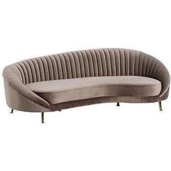 DENZZO Sofá 3 plazas marrón Vintage Terciopelo de Metal diván de 81x105x247 cm - LOLAhome
