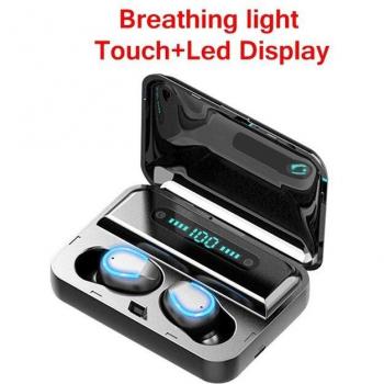 Auriculares Bluetooth Mini con Pantalla LED, Sonido Estéreo, Banco de Energía de 2000mah, Inalámbricos Deportivos con Micrófono