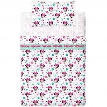 Disney Minnie Love And Spots - Juego de sábanas de 3 piezas para cama de 105 cm