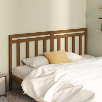 Cabecero para cama de madera maciza de pino ámbar 206x4x100 cm