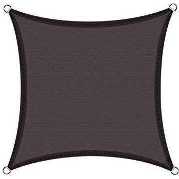 Cool Area Toldo Vela de Sombra Cuadrado 3 x 3 Metros, Impermeable Protección UV para Patio Exteriores Jardín, Color Gris