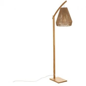 Lámpara de Arco en Bambú Natural Palm - Beige - Altura 158 cm - Estilo Bohemio