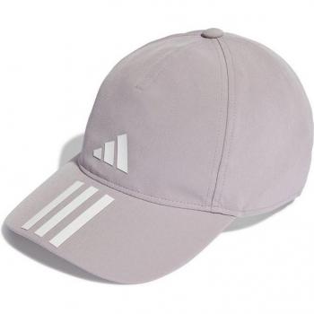 Gorra de béisbol rosa adidas Essentials Aeroready para fitness con 3 franjas