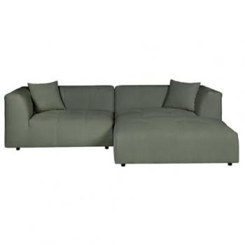 Sofá Rinconera Derecho de Pana Verde NAEMIA - 5 Plazas - Maison Céphy