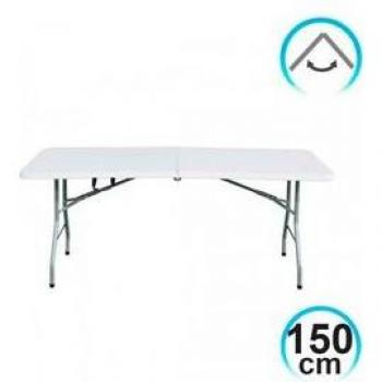 Mesa Catering Plegable Rectangular Blanca de 150 cm