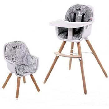 Trona Evolutiva Ajustable para Bebé Paulette Gris 56x88x56cm - Fabricada en Francia
