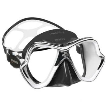 Mares X Vision Chrome Liquidskin - Máscara de Buceo de bisilicona Moldeada para Adultos, Unisex, Blanco y Negro