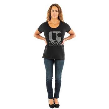 Camiseta de mujer Le Temps des cerises Taolo Negro Impreso, tamaño M