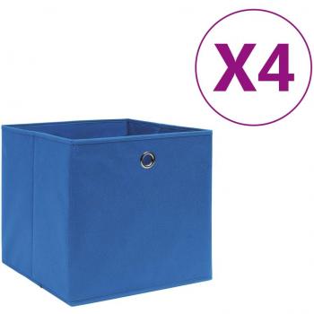 vidaXL Storage Boxes 4 pcs Non-woven Fabric 28x28x28 cm Blue