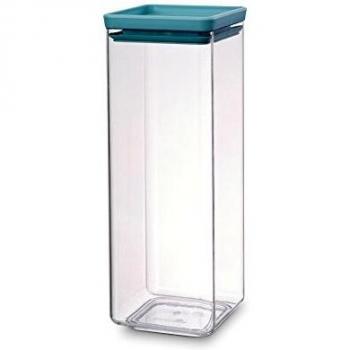 Brabantia Bote cuadrado de 2.5 l, tapa menta