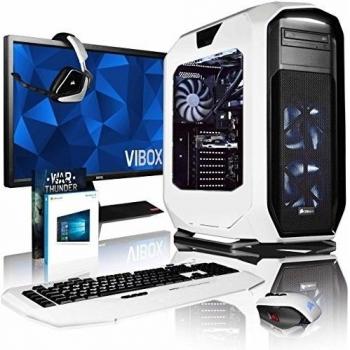VIBOX Rapture L570-519 Paquet Gaming PC - 3,9GHz Intel i5 Quad Core CPU, GTX 1070 GPU, Extremo, Ordenador de sobremesa Gaming con enfriador por agua, Cupón de juego de Warthunder de 30€, con monitor, Windows 10