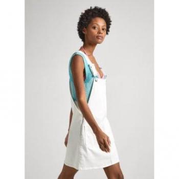 Peto Anglaise blanco Pepe Jeans - Vestido corto con detalles calados para mujer