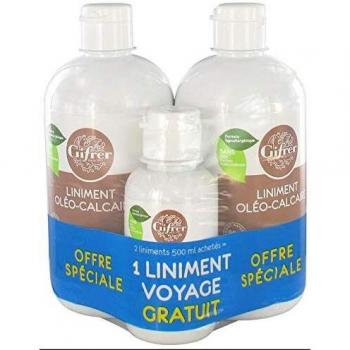 Linimento Oleocalcáreo Gifrer 2 x 500 ml + 1 Linimento de Viaje 100 ml - Previene Irritación Cutánea y Aclara