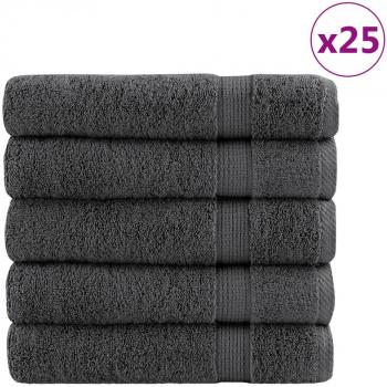 Toallas de baño SOLUND 25 piezas antracita 100x150cm 600gsm