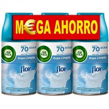 Air Wick Freshmatic Recambios de Ambientador Spray Automático, Fragrancia Flor, Pack de 3