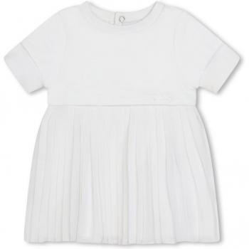 BOSS Kidswear - Vestido de bebé niña de manga corta con falda plisada, color disponible en varias opciones, confeccionado en algodón suave, diseño elegante y cómodo para ocasiones especiales