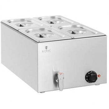 Baño María Profesional 600 W con Grifo de Vaciado - 4 GN 1/4
