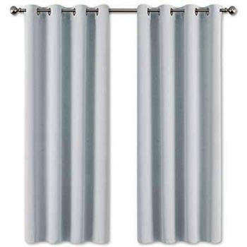 PONY DANCE Cortinas Opacas Modernas - Térmicos Aislantes Frío Calor para Casa, 2 Uds, 140 x 175 cm, Blanco Gris