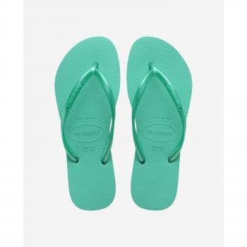 Sandalia Havaianas para mujer en color verde, tipo chanclas de baño, modelo Slim