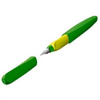 Pluma estilográfica Pelikan Twist Neon Verde con plumín M en estuche plegable