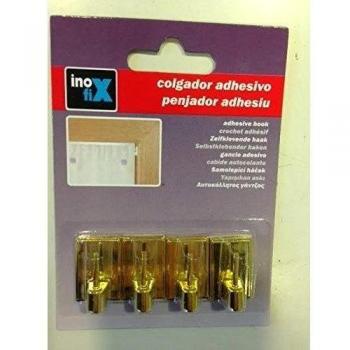 Inofix - Colgador Visillos 2042/3 Dorado Blister 4 Pzas.