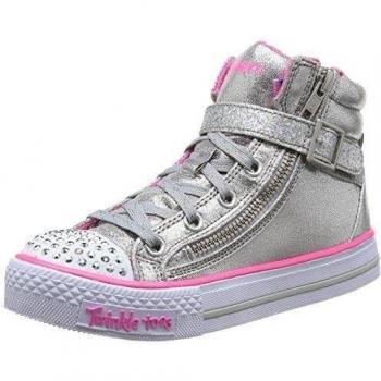 Skechers Shuffles Heart & Sole - Zapatillas de material sintético para niña, color platedo