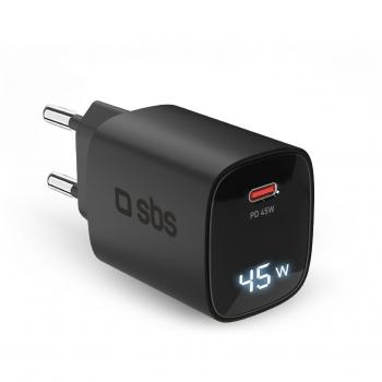 Cargador de Viaje USB-C 45W con Pantalla LCD y Tecnología GaN - Negro