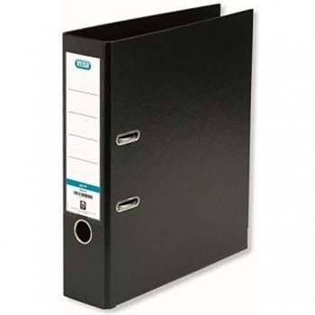 Elba A4 70 mm Strongline Plastic on Board Lever Arch File, Black