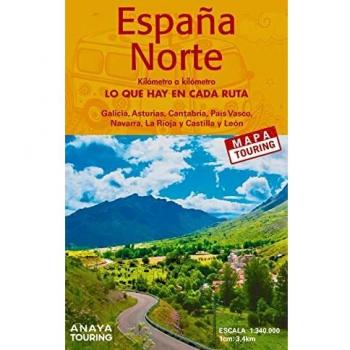 Mapa de carreteras España Norte 1:340.000 - (desplegable) (Mapa Touring