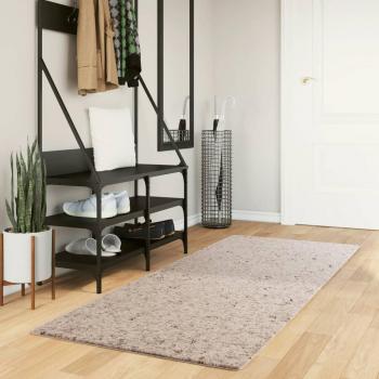 Alfombra larga moderna Shaggy PAMPLONA Beige 80x200 cm