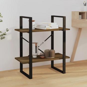 Estantería de Madera Multicapa 2 Niveles Roble Marrón 60x30x70 cm