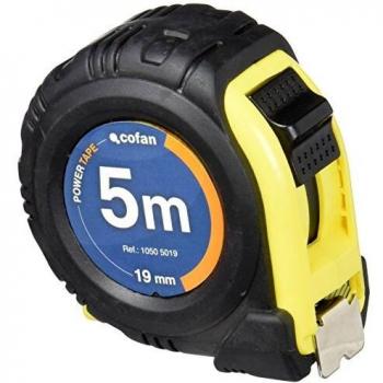 Cofan 10505019 Flexómetro recubierto de goma, 19 mm x 5 m