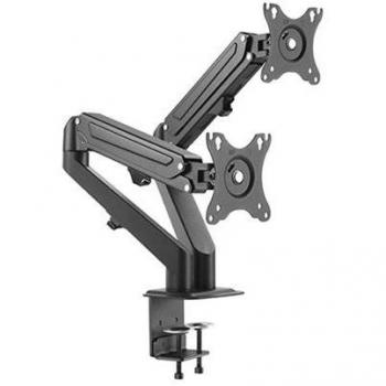 Soporte de Mesa para 2 Monitores de 17-27 con Pistón de Gas Cromad