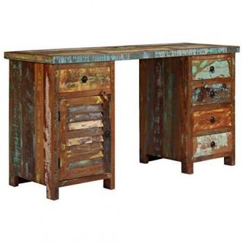 vidaXL Madera Maciza Escritorio Reciclada 140x50x77 cm Despacho Oficina Casa