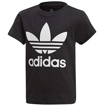 adidas Trefoil tee T-Shirt, Unisex niños, Black/White, 3-4A