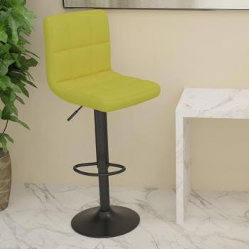 Taburete de Bar de Tela Verde con Asiento Acolchado y Estructura Metálica, Ideal para Cocinas y Bares