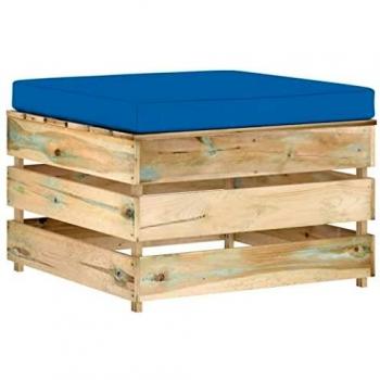 Otomana seccional con cojín de madera impregnada verde