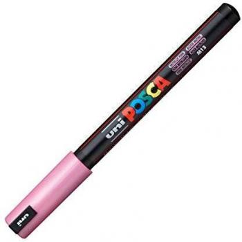 Uniball Posca PC-1MR No Permanente Punta Extrafina 0.7mm Rosa Metálico