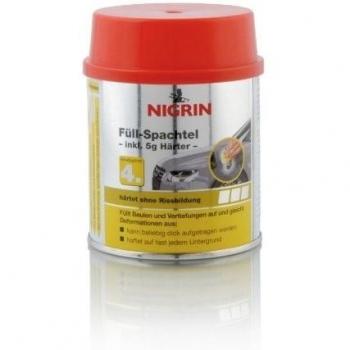 Nigrin - Relleno 245G , Masilla de Dos Componentes A Base de Poliéster para Equilibrar y Suavizar Depresiones / Golpes , Incl . Tube 5 Endurecedor Gr.