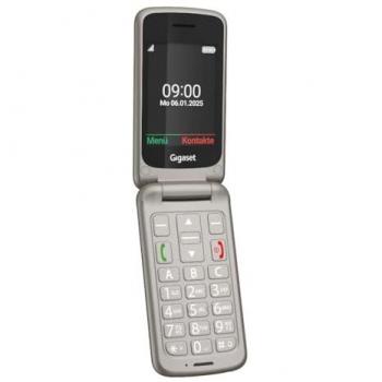 Teléfono Móvil Gigaset GL595 para Mayores, Pantalla 2.8, Teclas Grandes, Botón SOS, Protección IP44, Color Gris