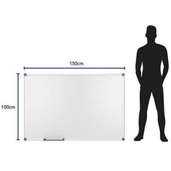 Pizarra Blanca MAULpro 2000, Emaillada, 100x150 cm, Marco Gris Platin, Superficie Magnética y Resistente a Rayones